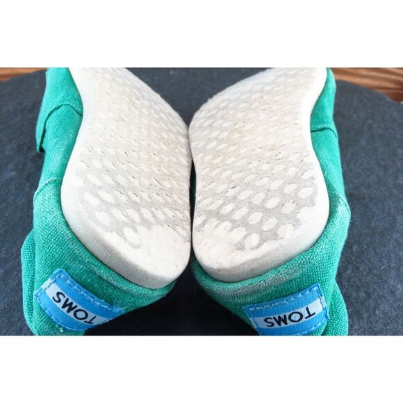 Toms Size 6.5 M‎ Round Toe Green Flats Fabric Women - Picture 6 of 7